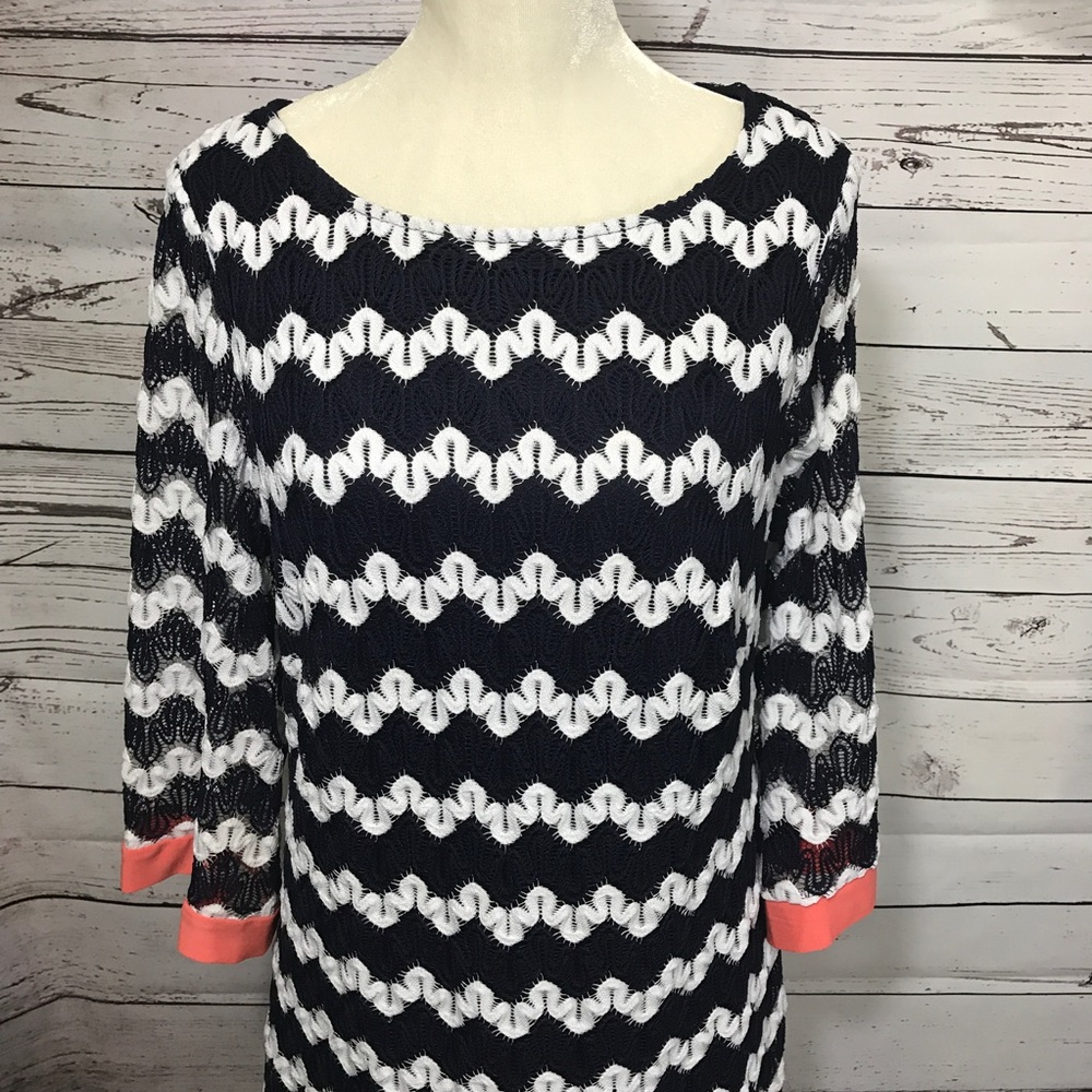 Navy & White Midi Dress - Picture 8 of 10